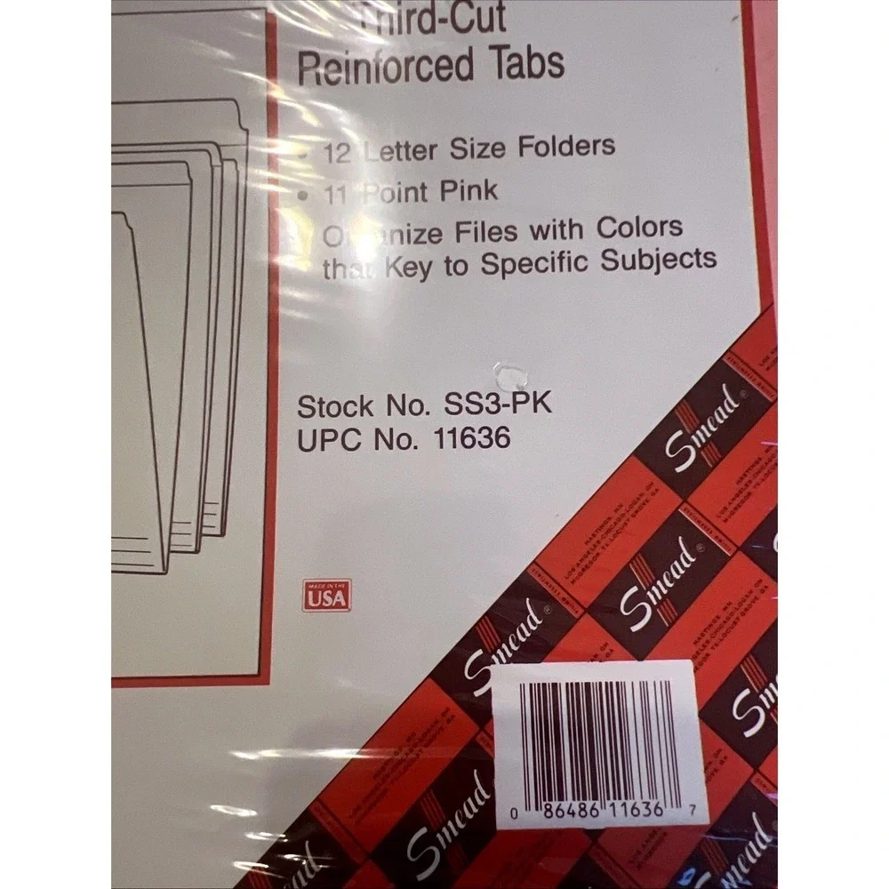 New Old Stock Lot of 6 Packages 72 Smead Total File Folders W/ Tabs USA 3rd Cut